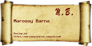 Marossy Barna névjegykártya